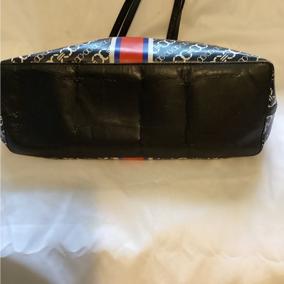 Tory Burch Gemini Link A4 Navy & Red Tote Bag - Picture 7 of 10